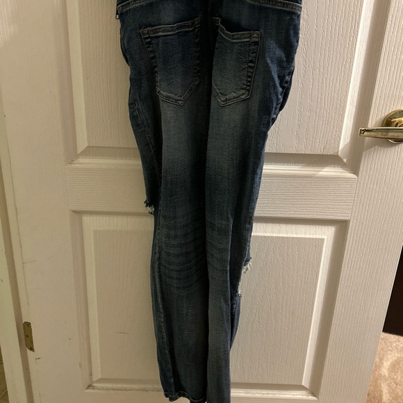 Overalls, Dollhouse size 5 denim distressed junior/teens stretch, material, EUC - Picture 8 of 12